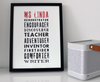 Personalised Teacher Print - Letterpress style