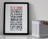 Personalised Teacher Print - Letterpress style