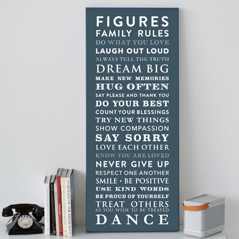 Personalised Family Rules Canvas